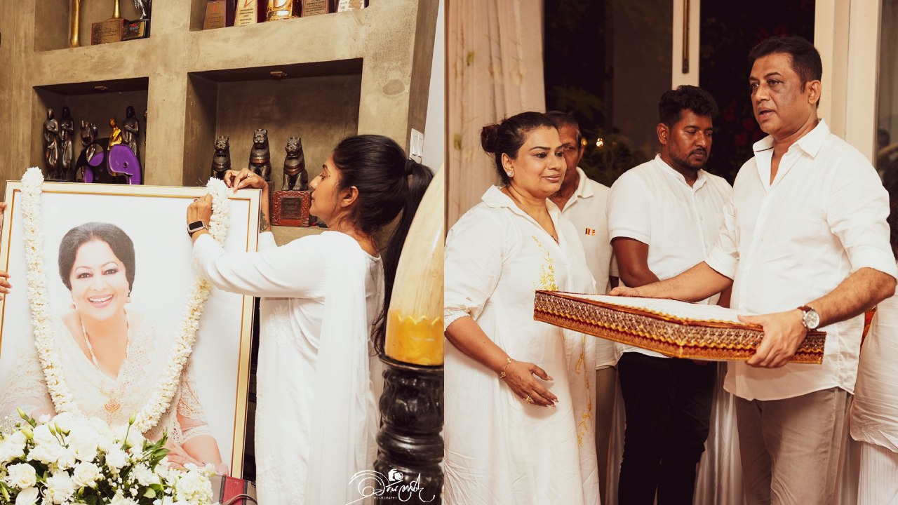 පවුලේ හැමෝම එක්ක චන්දික මාලිනීගේ හත්දවසේ පින්කම සිදු කරයි (VIDEO)