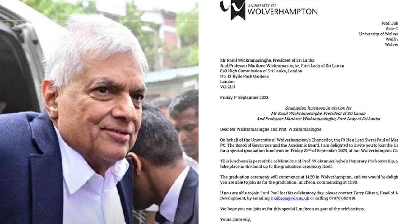 රනිල්ට එංගලන්ත සරවියෙන් ආ ආරාධනා පත‍්‍රය කූළ ලේඛණයක් දැයි සැක.. CID පරීක්‍ෂණ