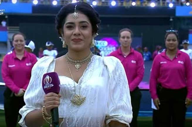 කාන්තා ලෝක කුසලානයේදී ශ්‍රී ලංකා ජාතික ගීය නුවන්ධිකාගේ හඬින් (VIDEO)