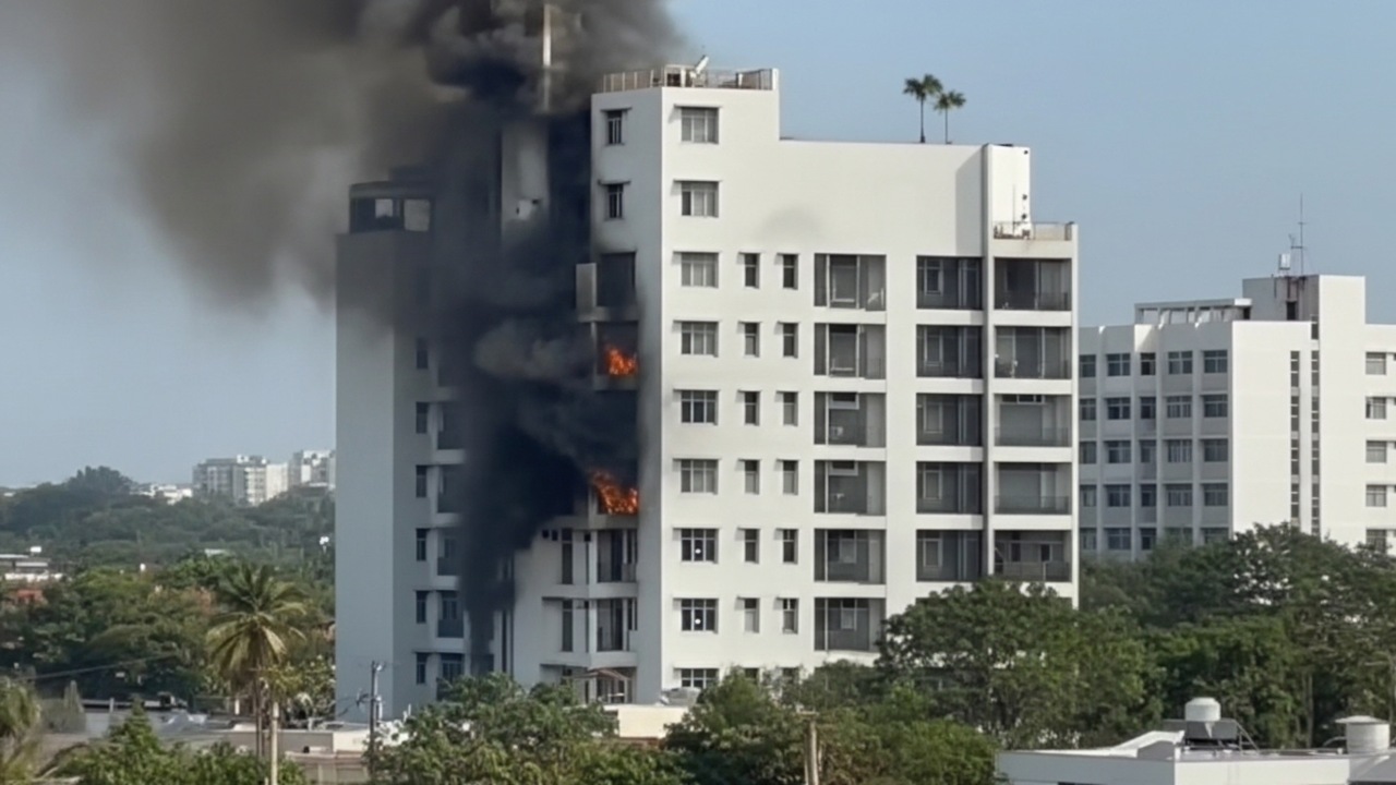 නාරාහේන්පිට මහල් නිවාස සංකීර්ණයේ ගින්න සැර වෙයි – සිරවී සිටින අය මුදාගැනීමට දැඩි වෙහෙසක්