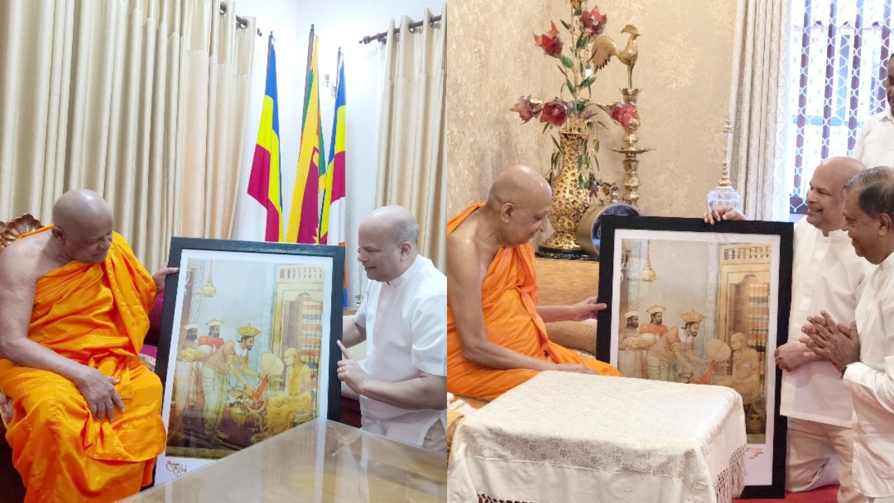 මිලින්ද මොරගොඩ මහතා මල්වතු අස්ගිරිය මහ නාහිමිවරු මුණ ගැසෙති