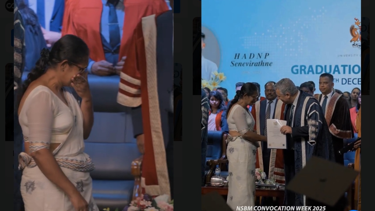 මියගිය සිය පුතාගේ උපාධිය ලබා ගන්න හැඬු කඳුලින් ආ මව සභාවම කම්පාවට පත් කරයි (VIDEO)