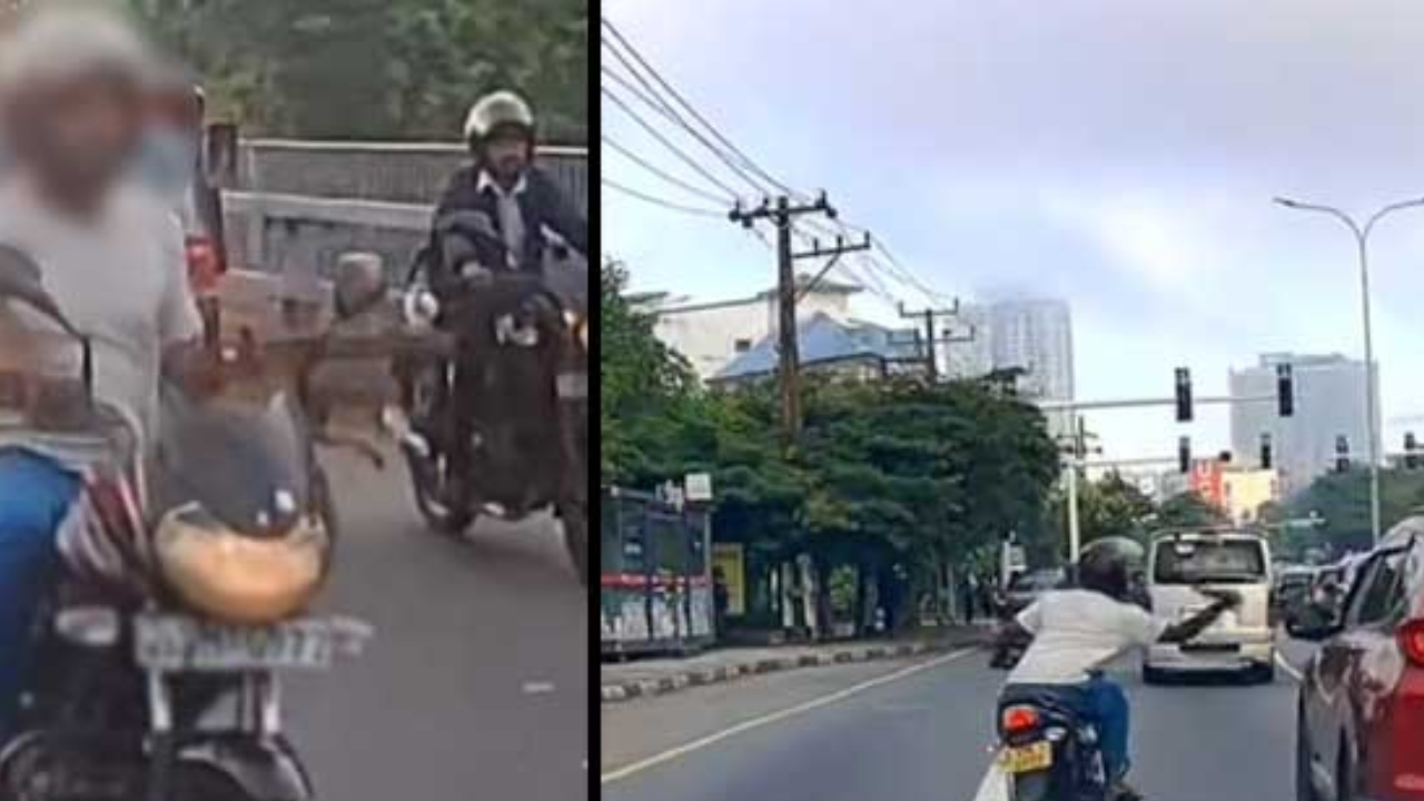 මහා පාරේ චන්ඩි පාට් දාපු බයිසිකල්කාරයා – පොලිසියටත් වෙට්ටුවක් දාලා පැන්නේ මෙහෙමයි