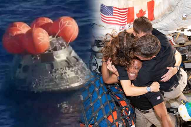 ඉතිහාසගත චන්ද්‍ර මෙහෙයුමෙන් පසු ‘Artemis II’ ගගනගාමීන් පෘථිවියට