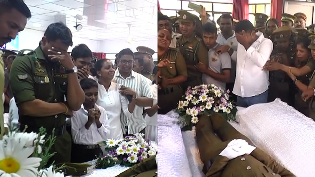 මීගමුව බන්ධනාගාර ලේ වැකි ගැටුමෙන් මියගිය වීර නිලධාරීන්ගේ දේහ සගයන්ගේ සෝ සුසුම් මැද වැලිකඩට