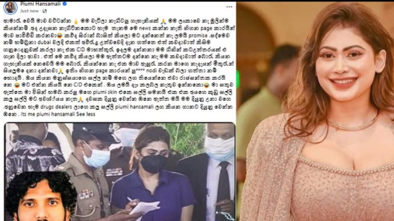 එල්ල වන චෝදනා ගැන, ජනප්‍රිය නිරූපණ ශිල්පිනි පියුමි හංසමාලිගෙන් සටහනක්