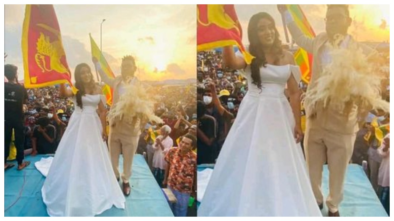 අරගලයට පෙම් බැදි නව යුවළ (PHOTOS)