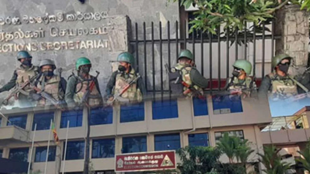 මැතිවරණ කාර්යාලයට හදිසියේම දැඩි ආරක්ෂාවක්