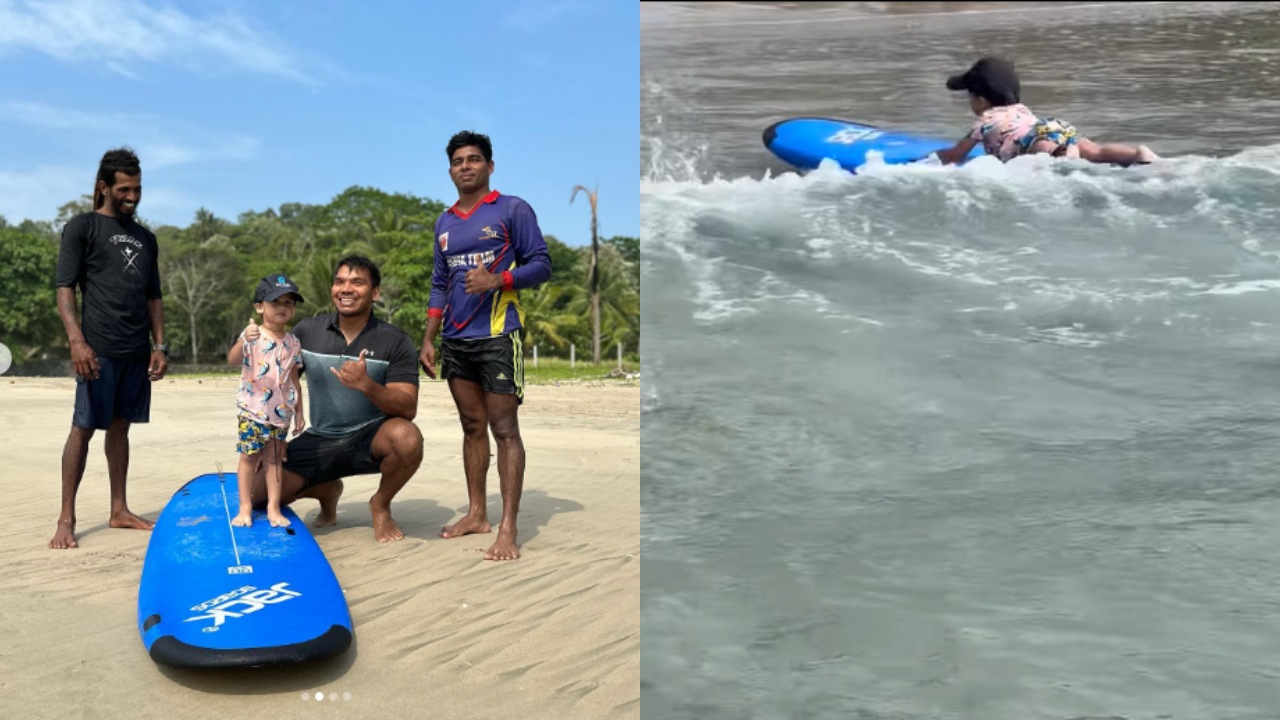 නාමල්ගේ පුතු කේසර Surfing කරන අපූරුව (VIDEO)